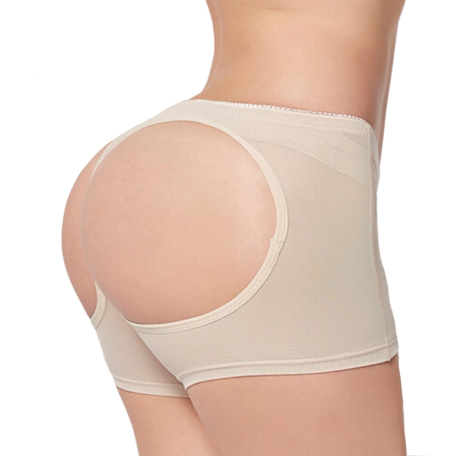 Reatowrol Women's Beige Butt Lifting Shapewear - Tummy Control Shorts For M