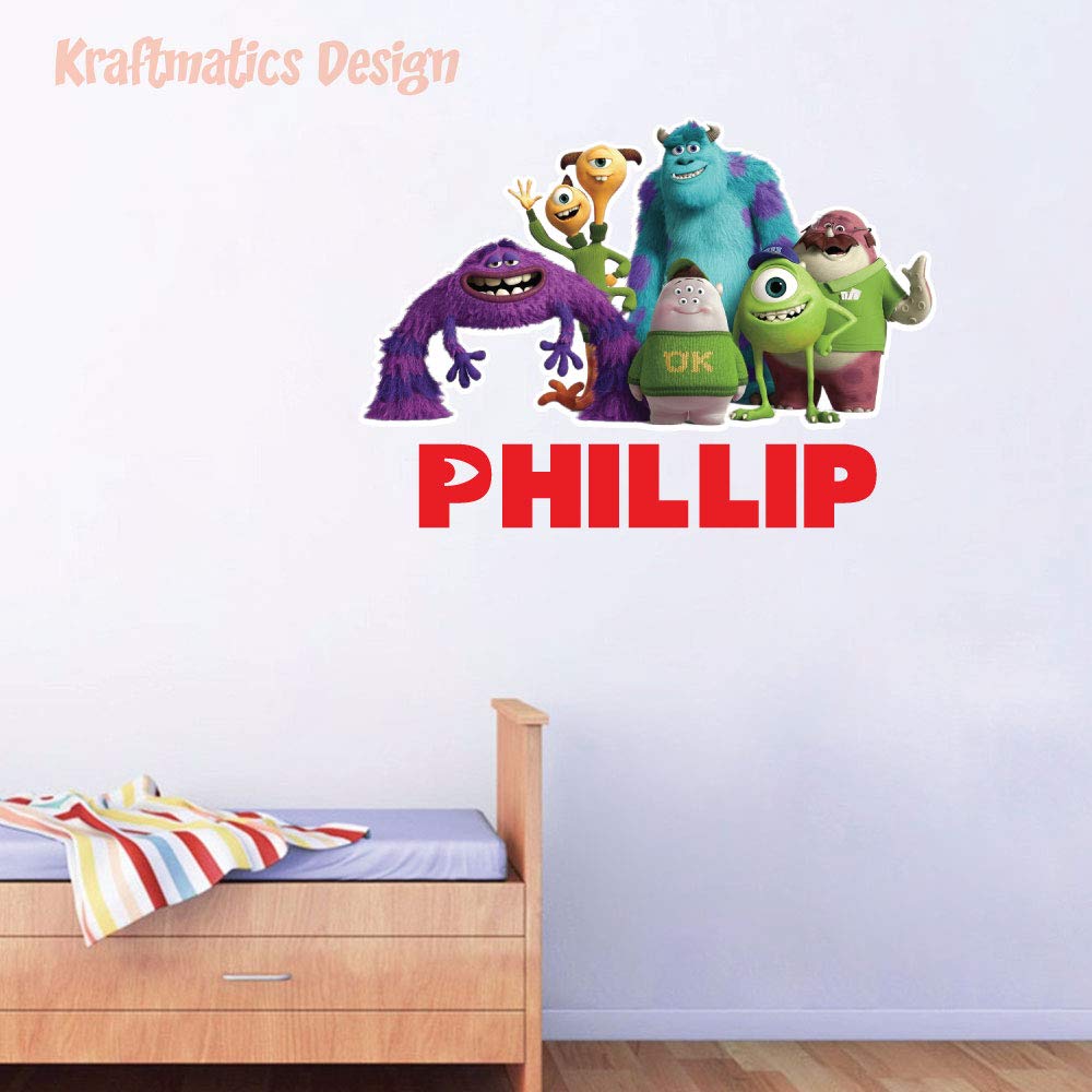 Amazon.com: Monsters Inc Personalized Name Nursery Wall Decal Vinyl Sticker  | Multiple Font Options | Custom Kids Room Dcor | Bedside Decals |  Children's Room | Car | Laptop : Baby