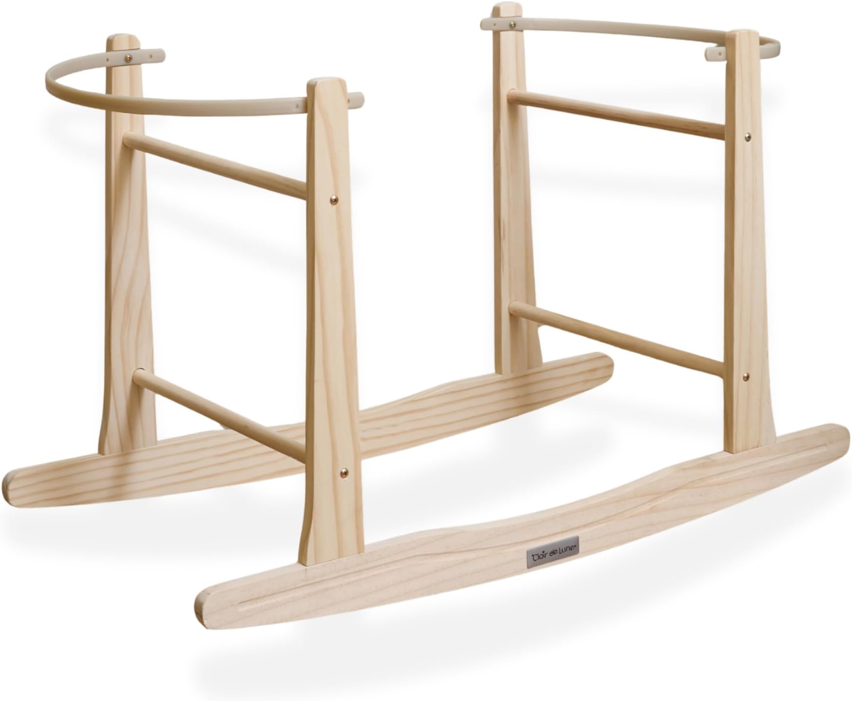 Clair de Lune Wooden Standard Rocking Moses Basket Stand Natural