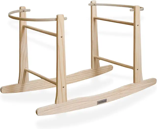 Clair de Lune Natural Wood Rocking Moses Basket Stand - Bassinet