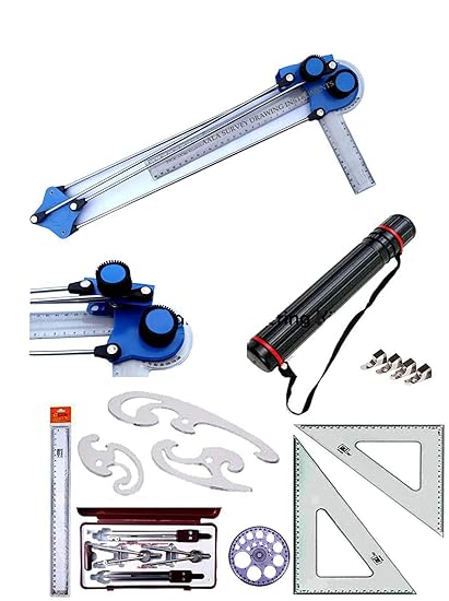 Aala Survey Drawing Instruments - Engineering Instruments Mini Kit -Set of 8 Pieces