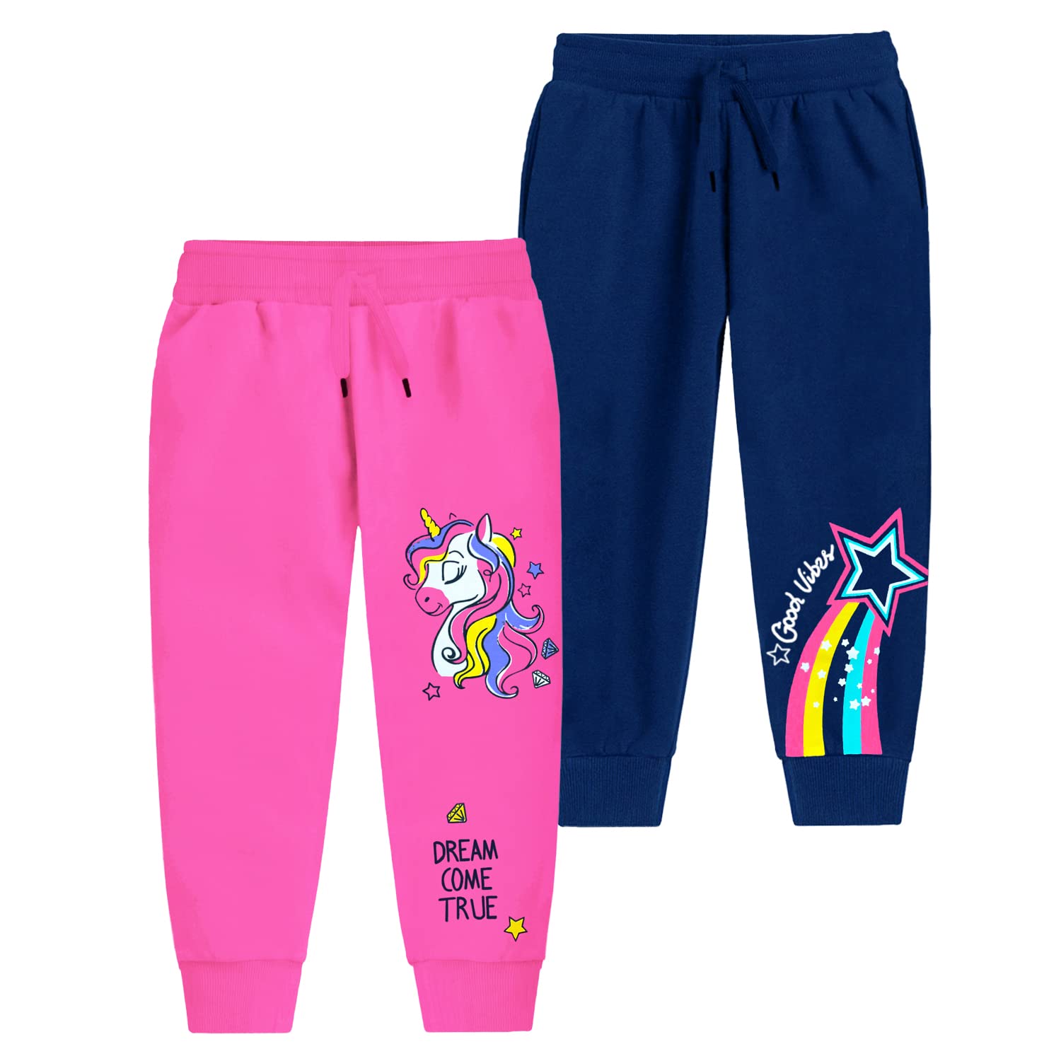 Trampoline Girls Regular Joggers, Track Pants Pack of 2
