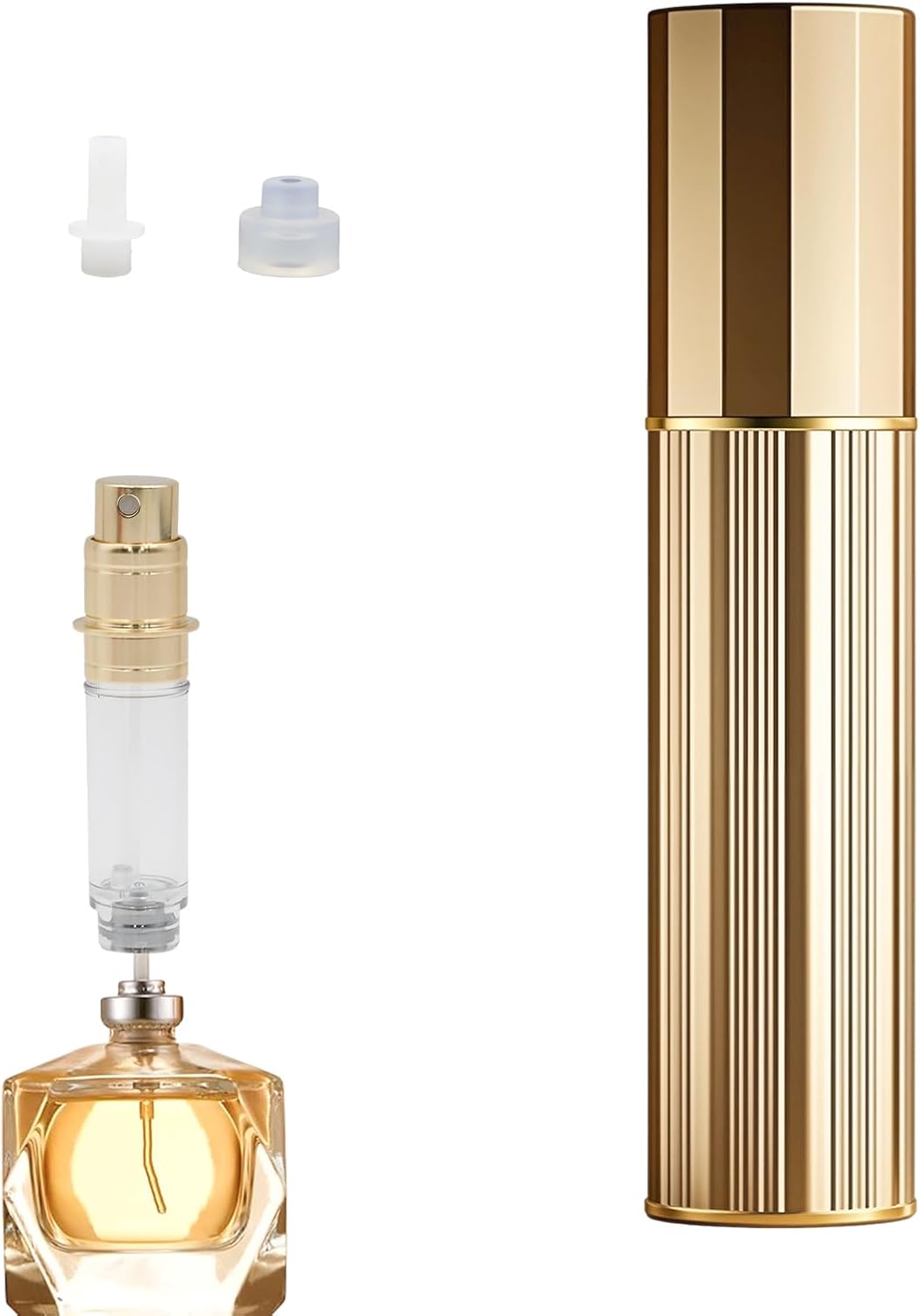 Refillable Perfume Atomizer Bottle 5ml, Travel Size Mini Spray, Gold