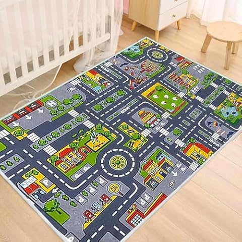 Interactive City Road Play Mat for Kids Cover