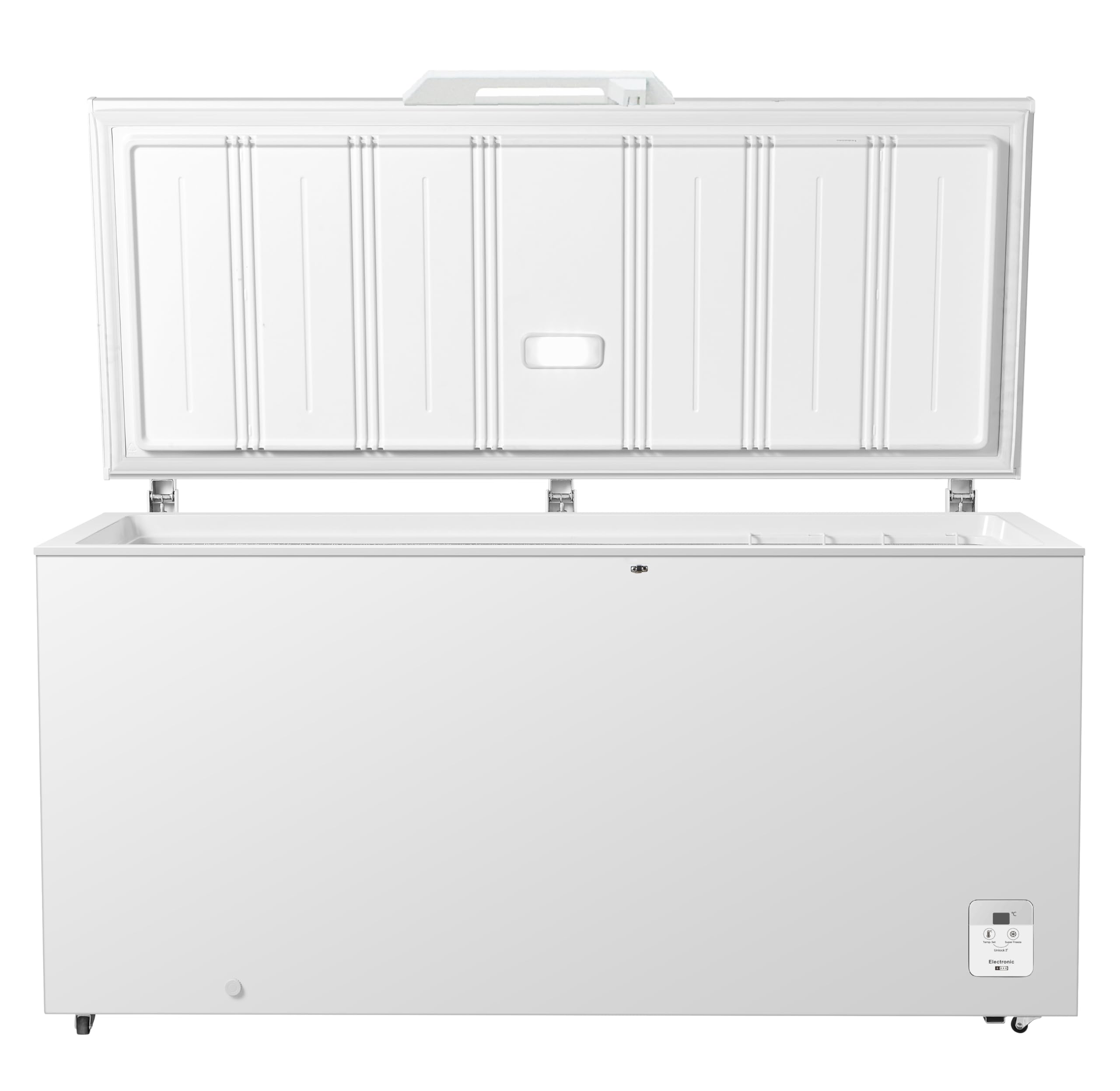 SCHOEPF – GT500S Gefriertruhe 500 L – Weiß – 84,70 x 164,60 x 71,70 cm – Schnellgefrieren - 40 dB – 295 kWh/Jahr – LED-Beleuchtung – Freistehend - Türschloss