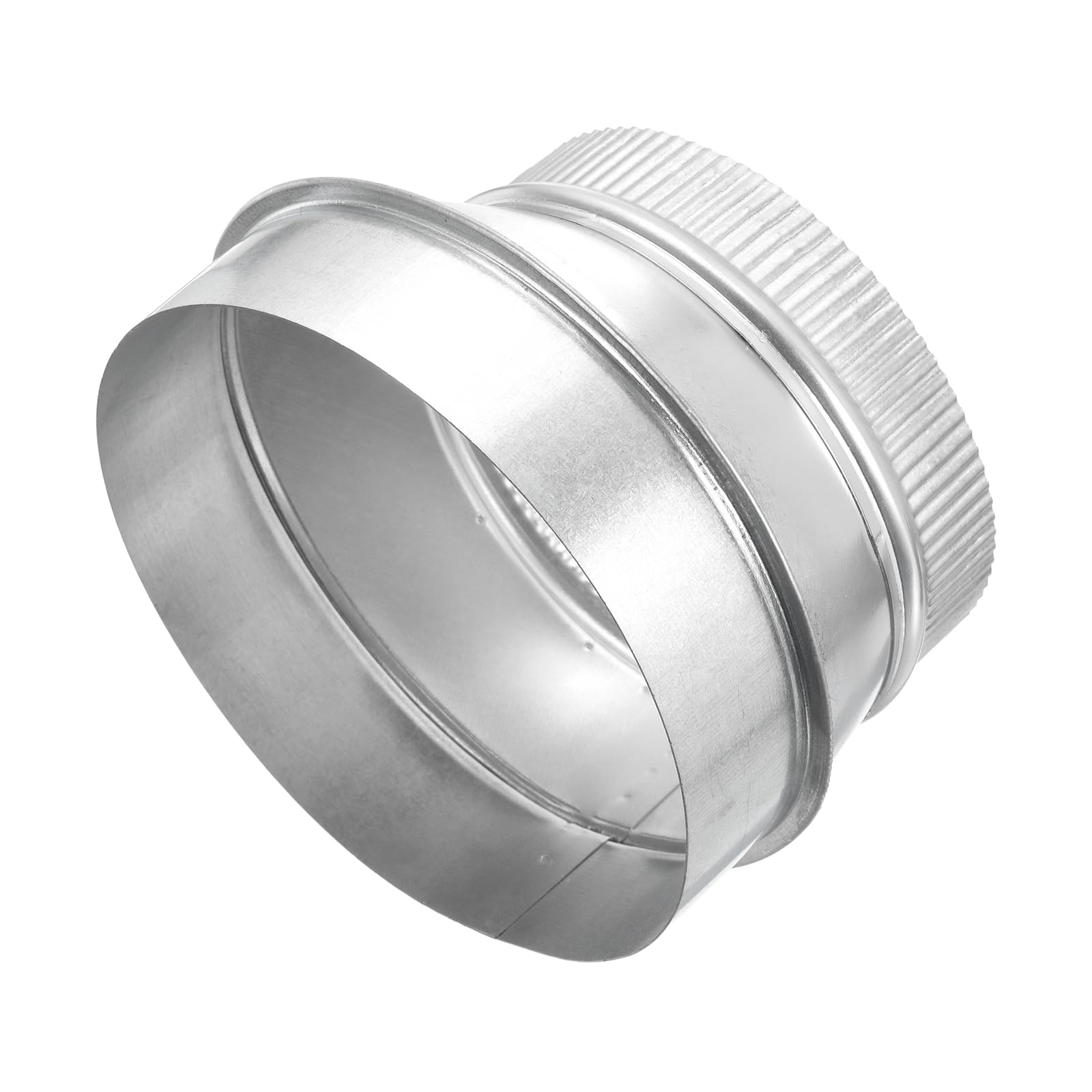 sourcing map Eccentric Duct Reducer (180mm to 150mm) - Galvanized Steel Crimped End Ducting Adapter Increaser Round Air Duct Connector for HVAC Ventilation System, Silver