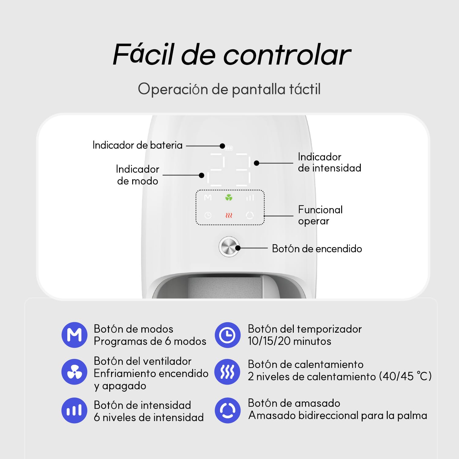 Masajeador de Manos Refrigerante HubiCare con Compresión Fuerte, Rodillo de Amasamiento con Calor y Correa para Muñeca para Alivio de Artritis y Túnel Carpiano, Autocuidado, Regalo de Verano