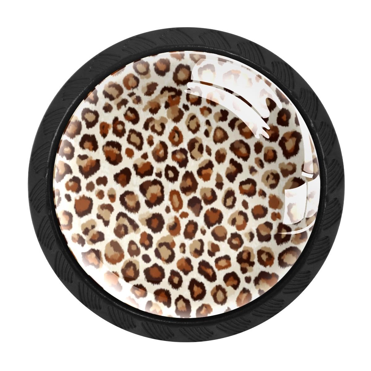 Heoeh Multi 6 4 Pcs Kitchen Cabinet Knobs, Brown Leopard Drawer Knobs Dresser Handles