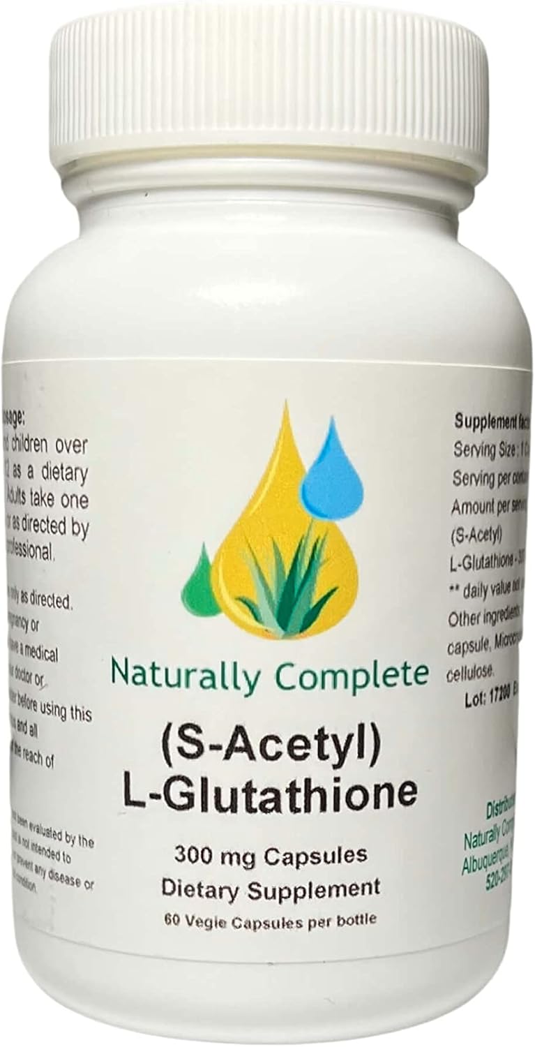 S-Acetyl L-Glutathione 300 Mg.| 60 VCaps | Non-GMO | Soy-Free and Gluten Free