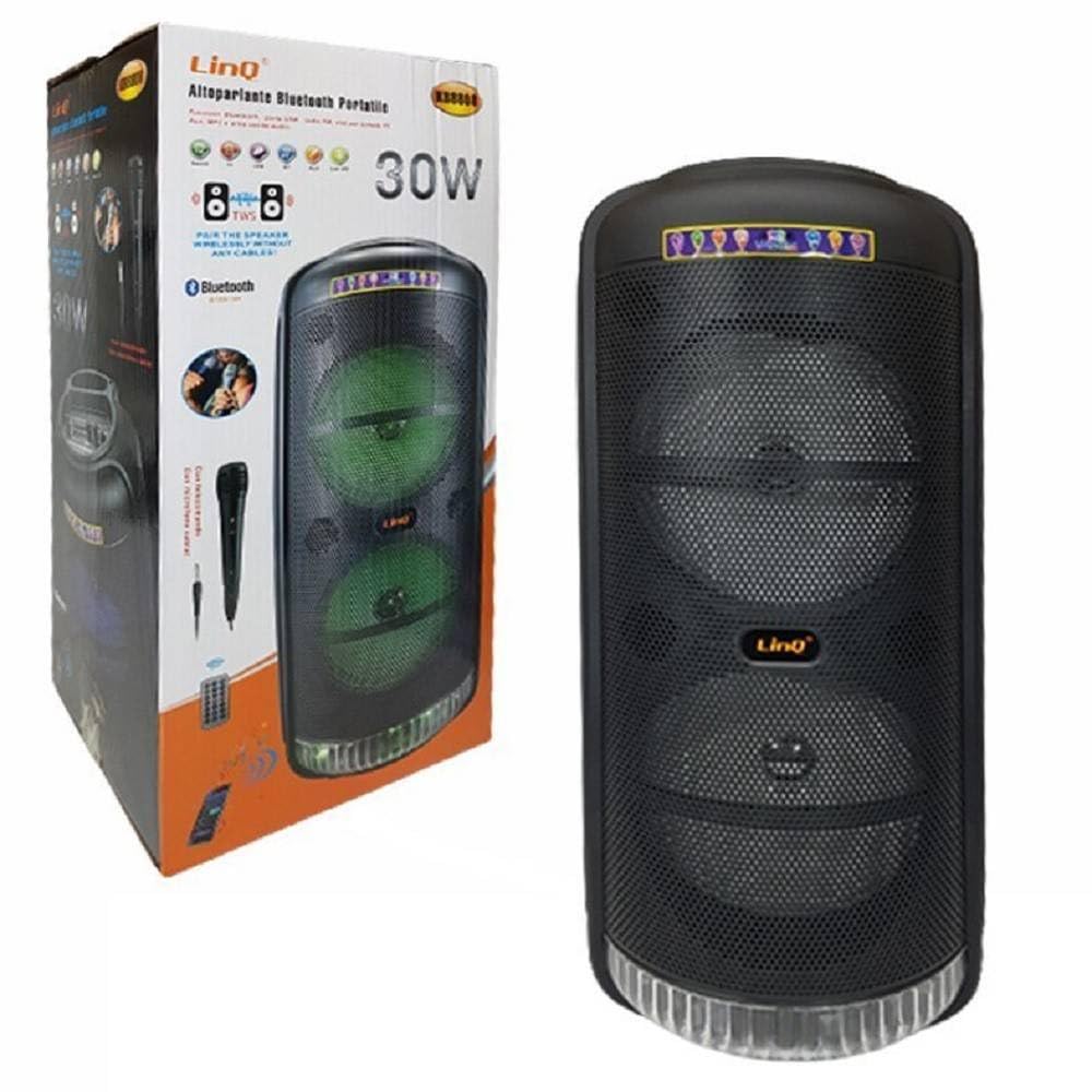 Trade Shop - Altoparlante Speaker Cassa Bluetooth Portatile Kb8808 30w Microfono Telecomando