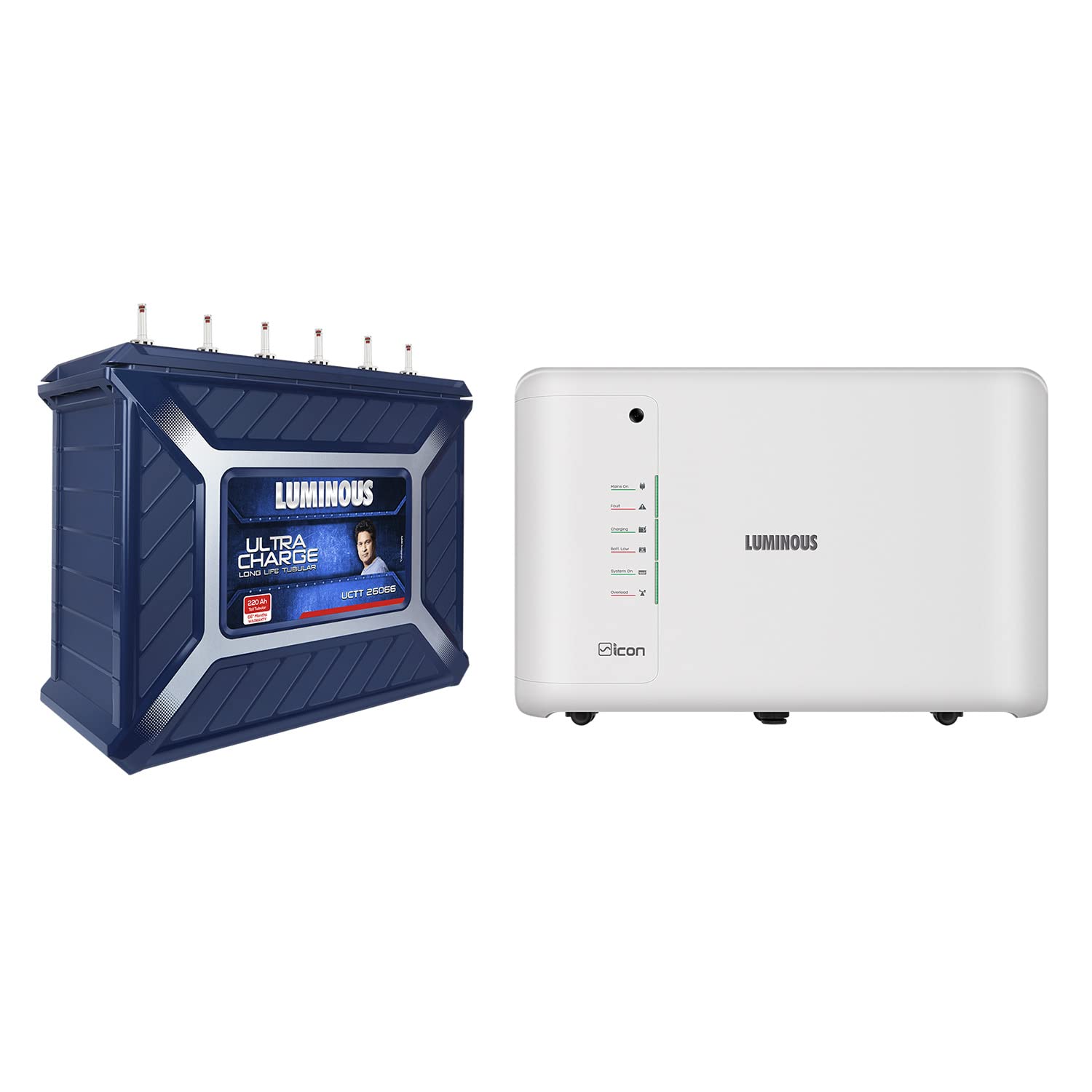 Luminous Inverter & Battery Combo (Icon 1100 Pure Sine Wave 900VA/12V Inverter with UCTT26066 Tall Tubular 220Ah Battery) for Home, Office & Shops-image-31