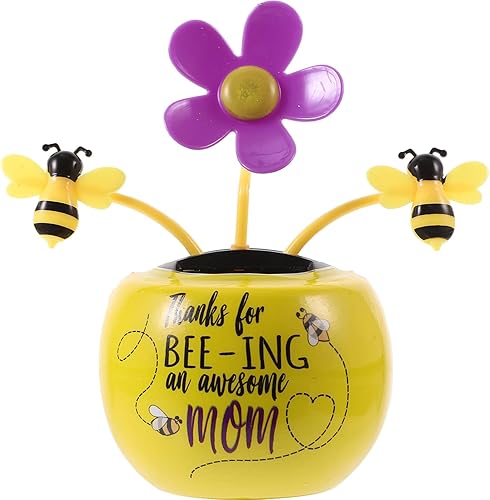 VILLCASE Flor bailarina con energía solar, decoración de tablero de instrumentos de automóvil, maceta de juguete, alféizar de ventana, figuras de