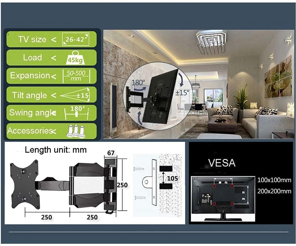 Tv Rack Stand Wall Bracket Wall-Mounted Stand/for 26 to 42 LED, LCD TV Mount Stands TV Rack
