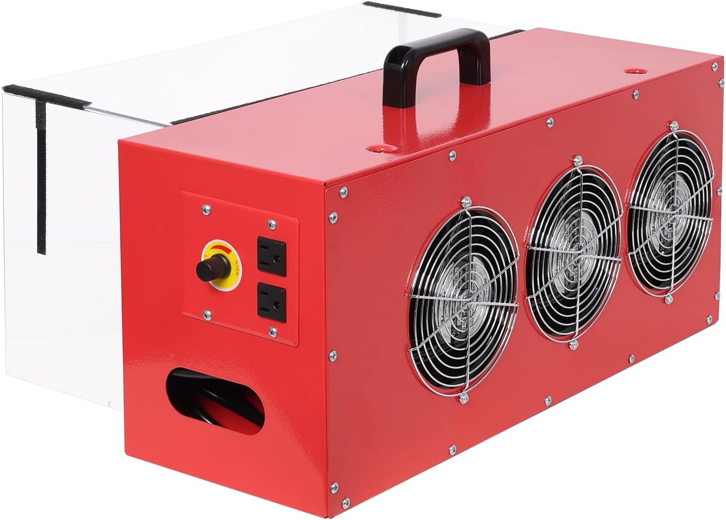 Portable Tabletop Dust Collector Steel Red Adjustable Position for Woodworking Versatile Air Filtration