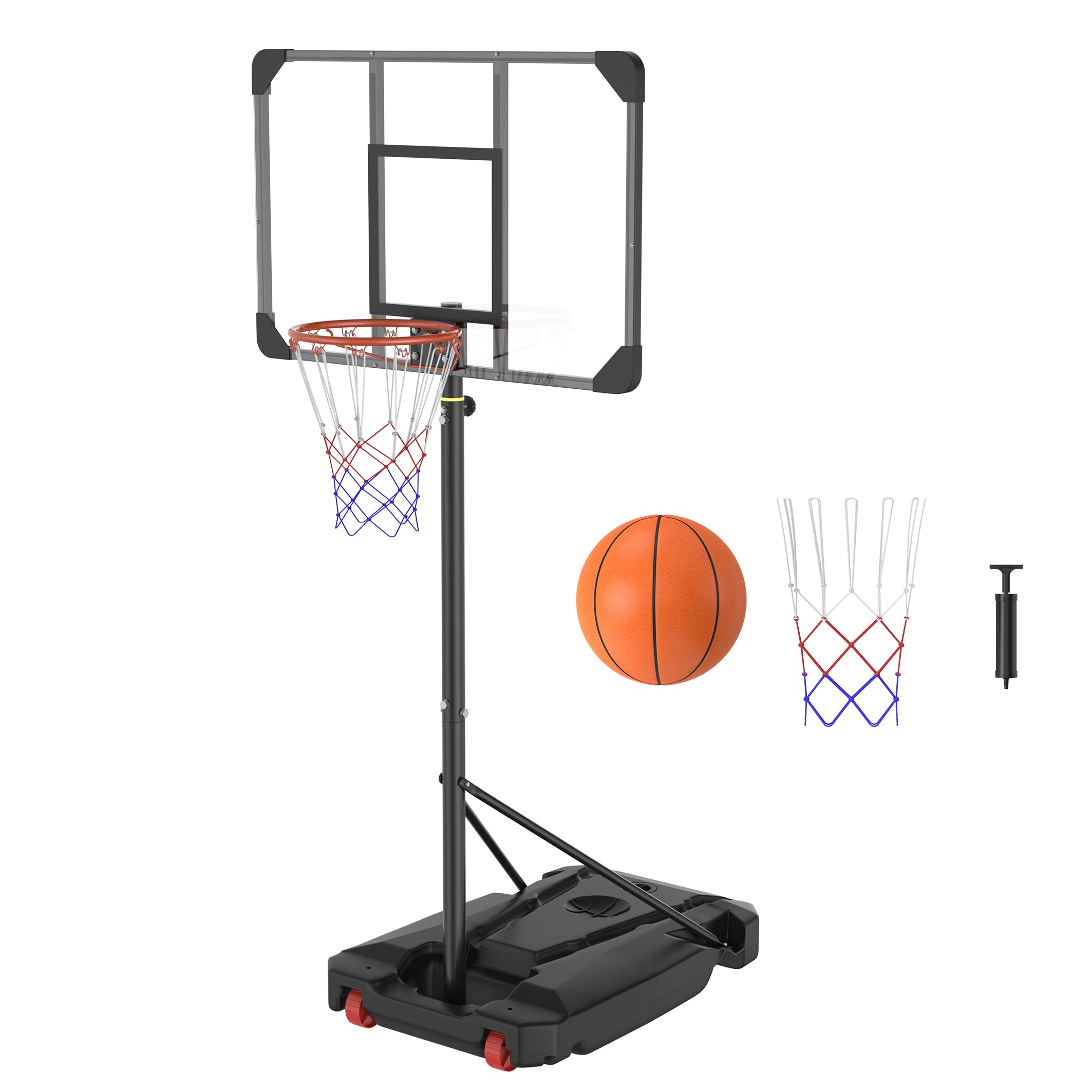 XMTECH Canasta de baloncesto ajustable para exteriores con soporte, 150