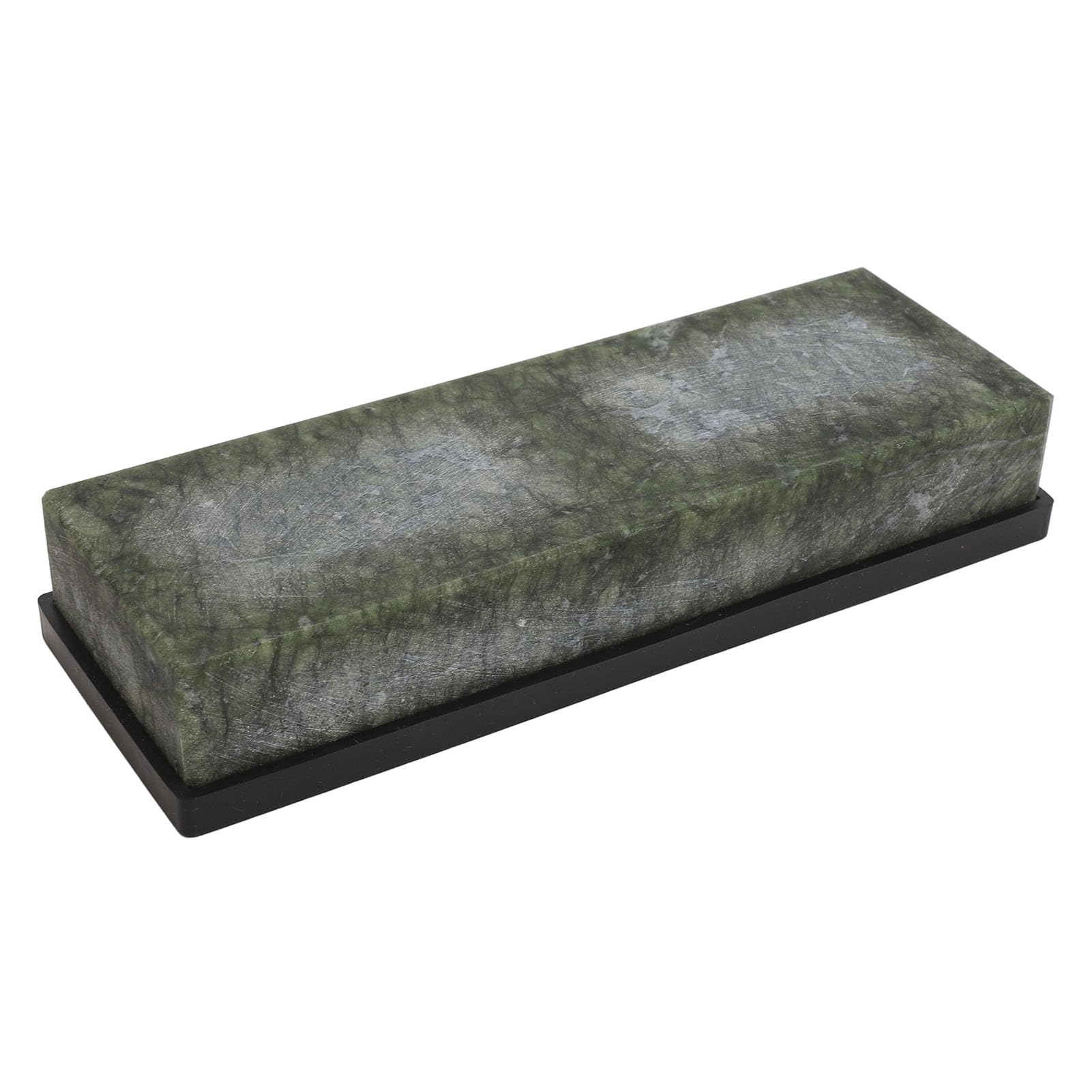 Green Whetstone High Performance Fine Polisle ostrzałka do narzędzi kuchennych, narzędzia do obróbki drewna, zielony kamień, 6 x 3 x 18 cm, z 2 osłonami ochronnymi