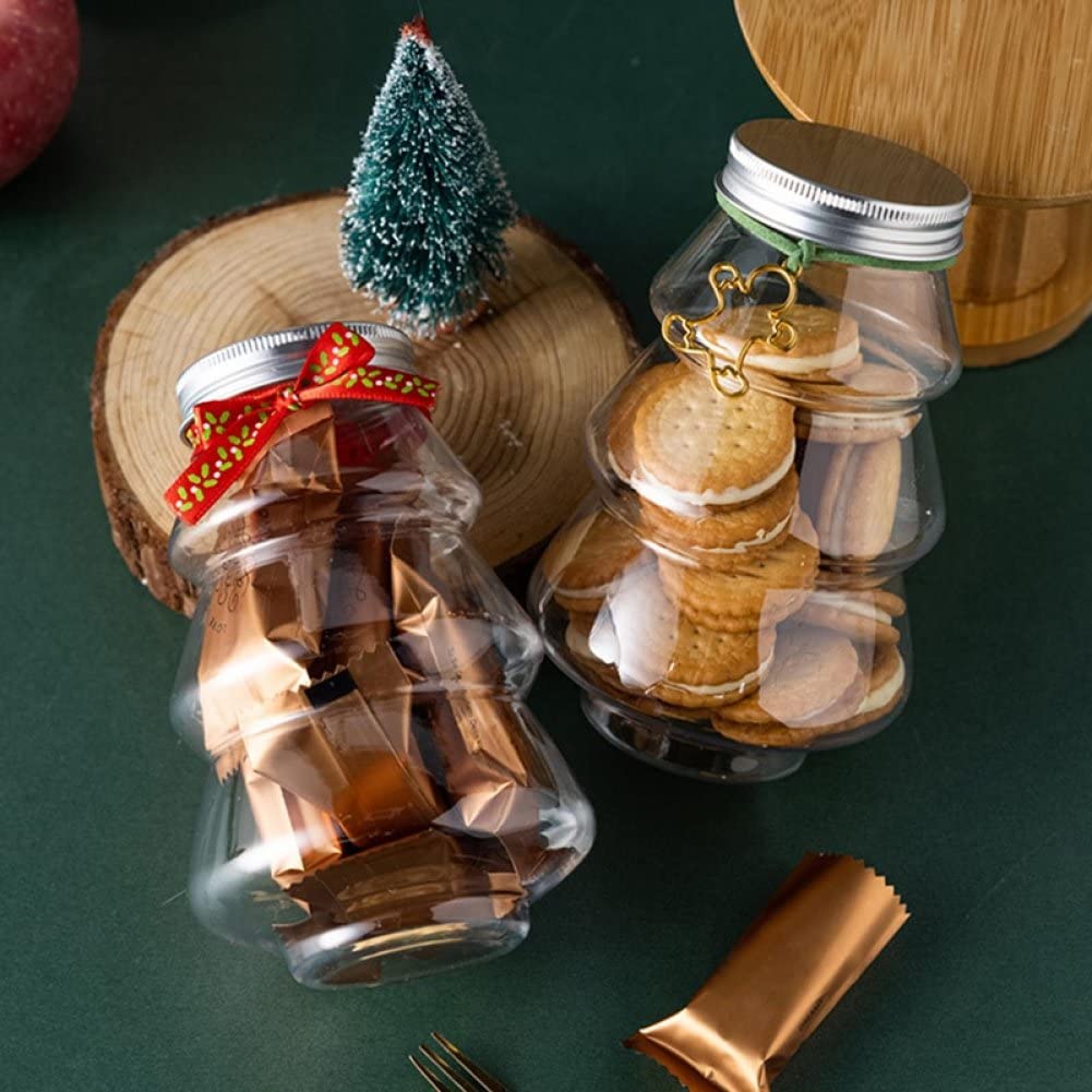 Bocal à Bonbons En Verre Forme Sapin De Noël – Grand Format Pour Friandises Ou Déco – Couvercle Hermétique - 5