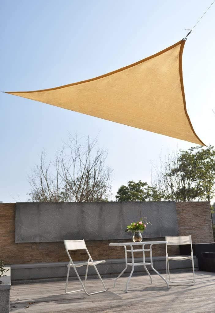 Sun Shade Sail for UV Ray Cover | Equilateral Triangle, Desert Sand Yellow (Triangle 16 x 16 x16')