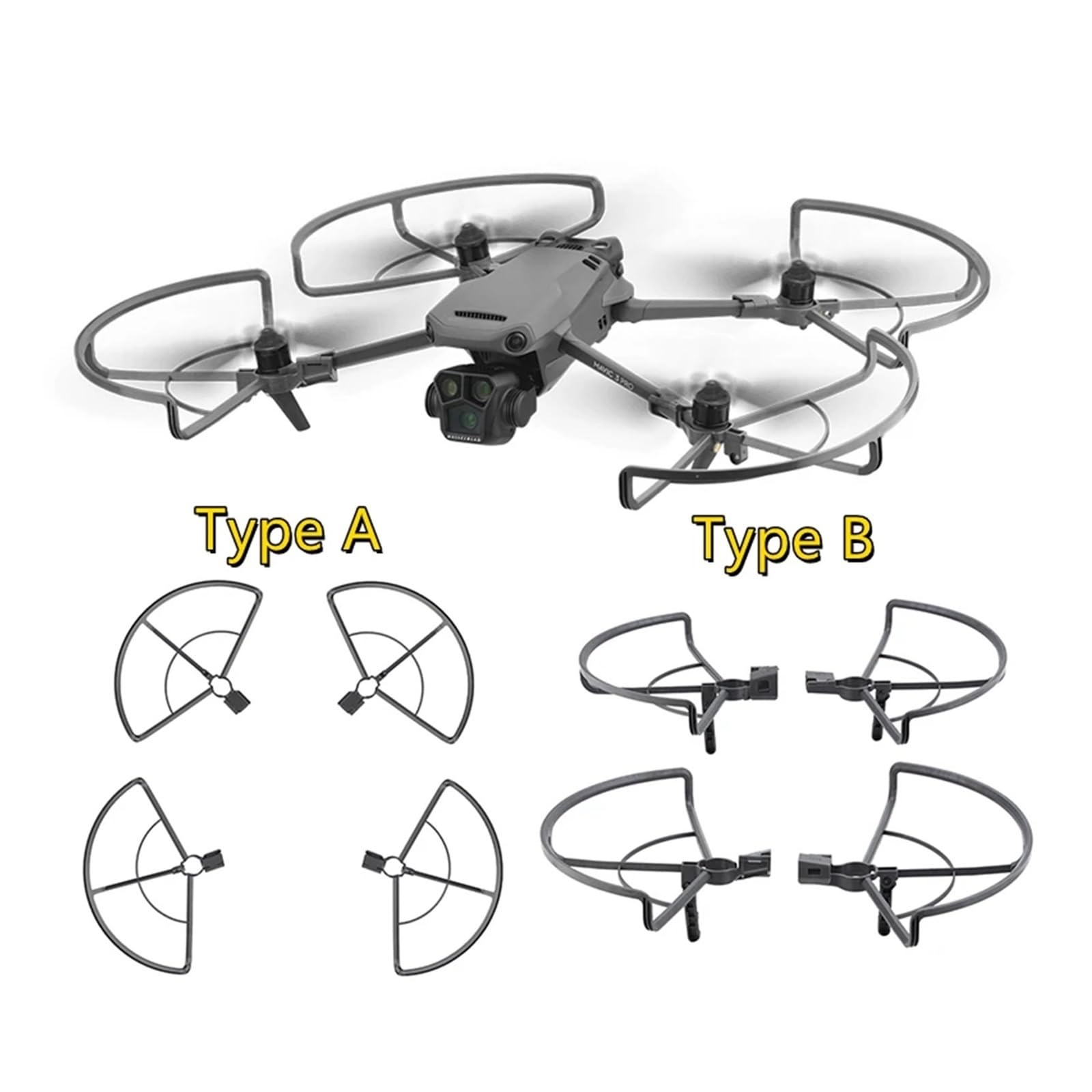 Suitable For 3 Pro/3 Propeller Guard, Impeller Bumper, Wing, Fan Cover, Propeller Ring, Drone Accessories(Without foot)