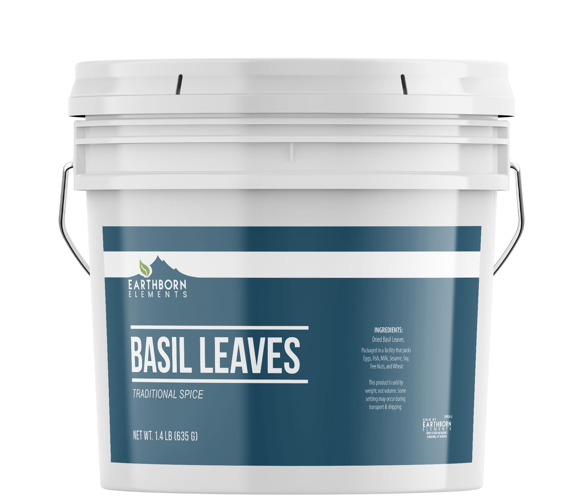 Earthborn Elements Basil Leaves 1 Gallon Bucket, Kitchen Staple, Aromatic & Versatile, Chopped