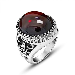 316l Stainless Steel Classical Vintage Exquisite Animal Pattern Agate Rings