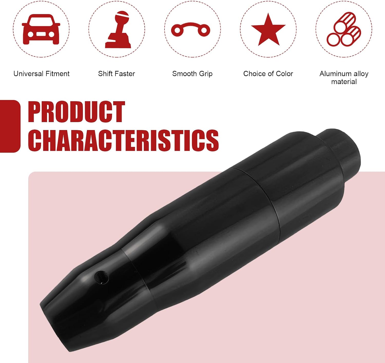 1 PC Car Shift Knob, Transmission Gear Shifting Stick Lever, Gear Shift Knob with Push Button, Universal Automatic Shifter Accessories for Most Cars Trucks SUVs (Black)