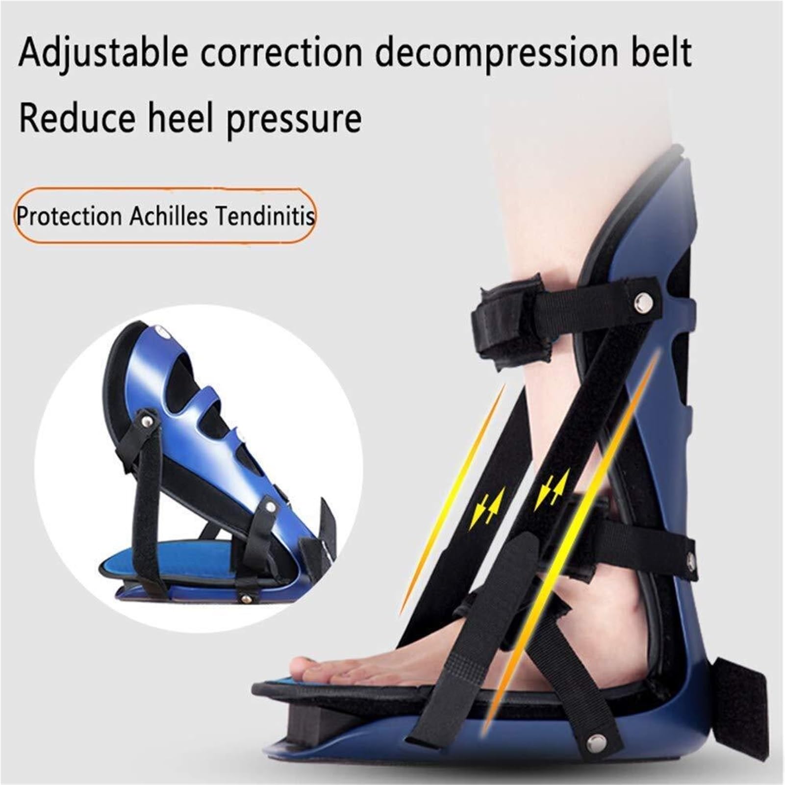 Soporte De Tobillo, Fascitis Plantar Férula Nocturna Ortesis De Caída Del Pie Transpirable Ajustable Estabilizador De Tobillo Protección Bota Andador for Esguince Tendinitis De Aquiles Y Recuperación