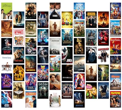 Image of Craft Qila Cardstock Movies Pack Of 54 Aesthetic Wall Collage Kit, Girl Room Decor, Dorm Decor, Photo Collage Kit, Wall Collage