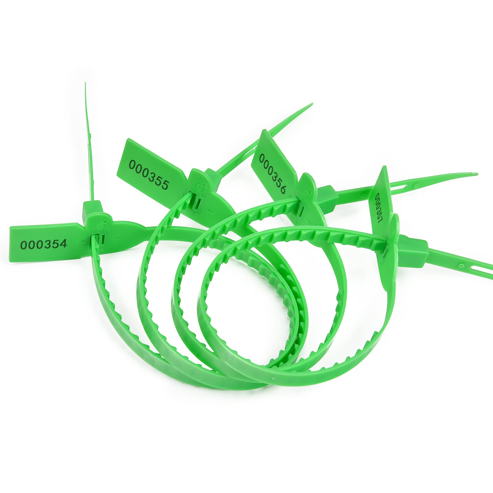 Etichette in plastica, sigilli in plastica autobloccanti usa e getta, numerate, multicolore, 320 mm, confezione (verde, 100 pezzi)