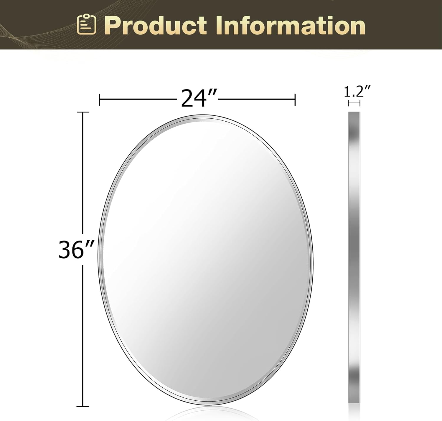 Diagram showing mirror installation steps with included hardware
