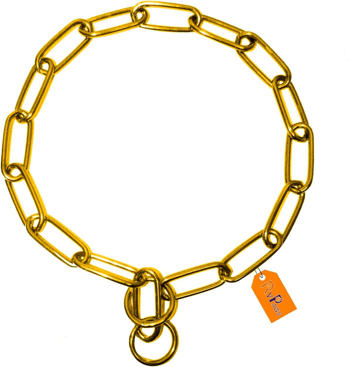 RvPaws Pure Brass Choke Collar Chain Fur Saver Chain Training Collar, 24-Inch by 3mm, Gold Color (B0DHVV75ZS) Amazon Price History, Amazon Price Tracker