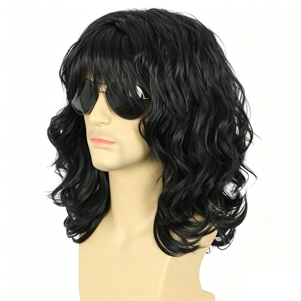 Accesorios Pelucas Peluca Pelo Rizado Onda Larga Negra Para Hombres Y Mujeres Para Pelucas Uso Diario Fiesta Coplay