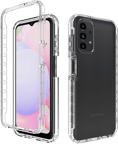 Miniatura 6 de Funda transparente compatible con Galaxy A13 4G/A13 LTE 4G A135F con protector de pantalla de vidrio templado, bonito protector de cristal a prueba