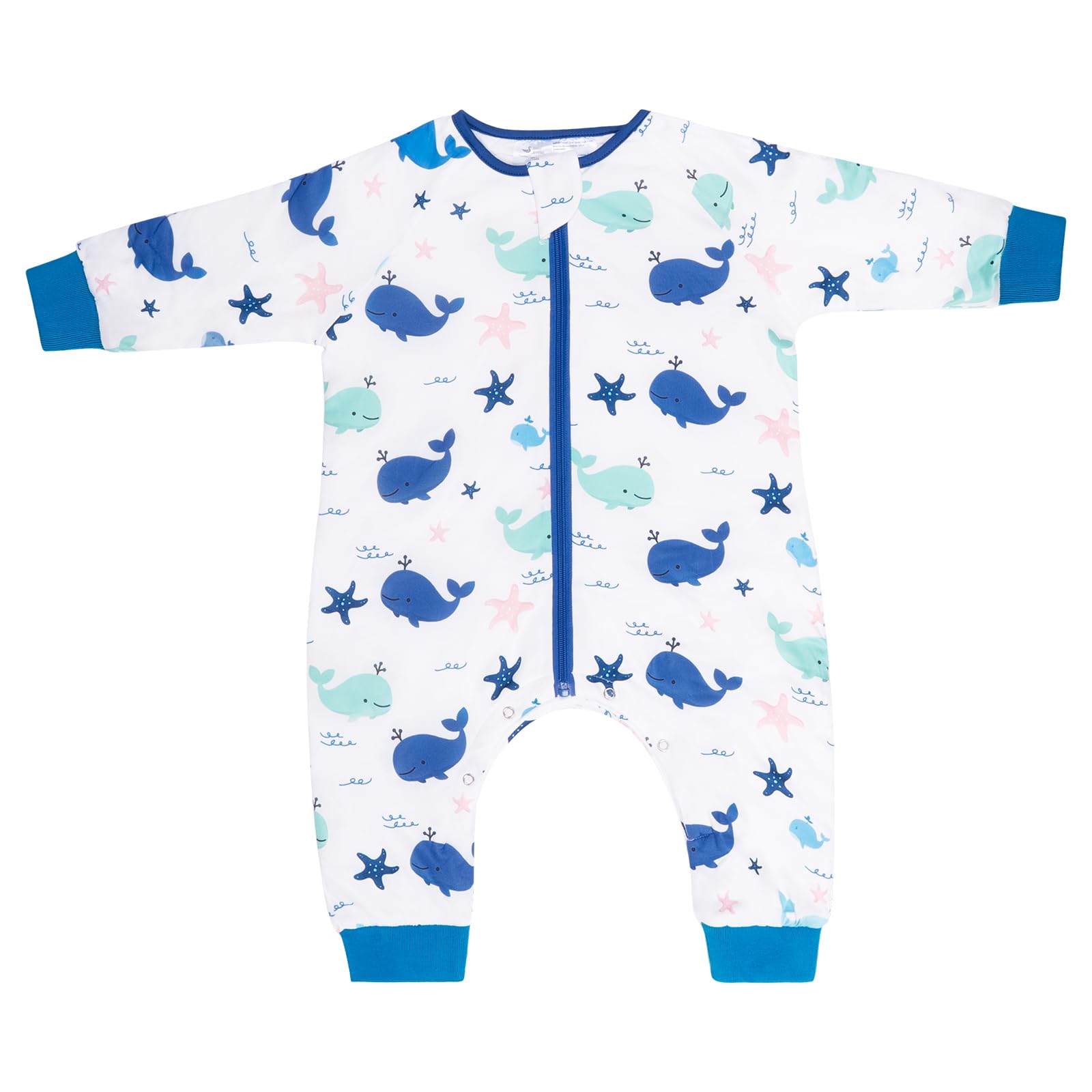 Baby Sleep Suit 1.0TOG Long Sleeve Wearable Blanket with Legs, Soft Sleeping Bag with Feet newborn to 24 Months