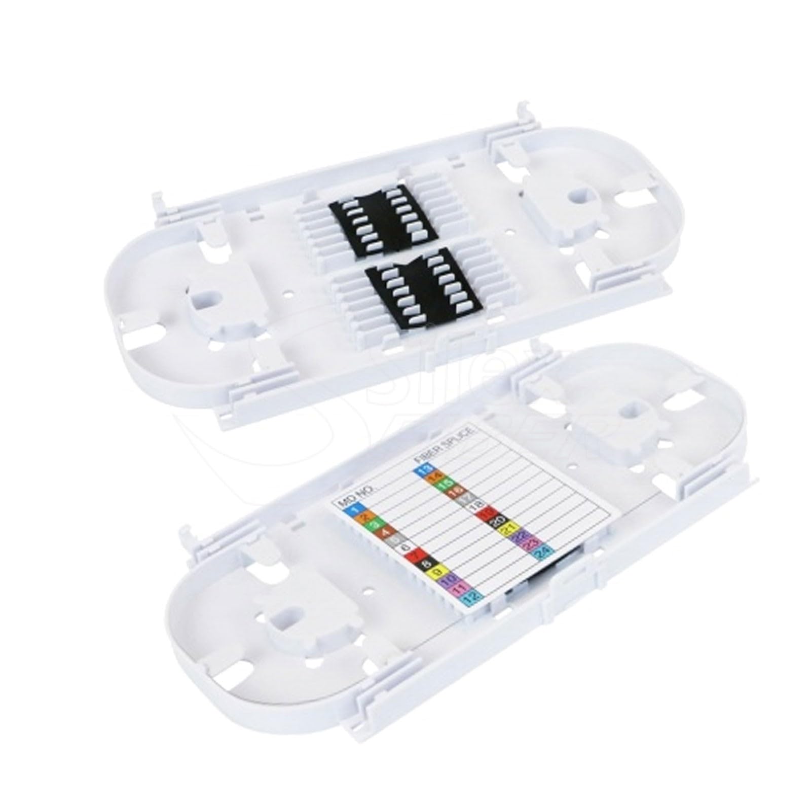 Silex | Cassette Portaempalmes Fibra Óptica BS24C Pack 5 | Bandeja Portafusión para 24 Empalmes FO | Organizador para Cajas de Distribución y CTO FTTH para Instaladores de Telecomunicaciones