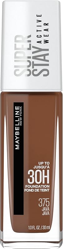 Maybelline Super Stay Base líquida de cobertura completa Maquillaje de uso activo, hasta 30 horas de uso, transferencia, resistente al sudor y al agua, acabado mate, Java, 1 unidad