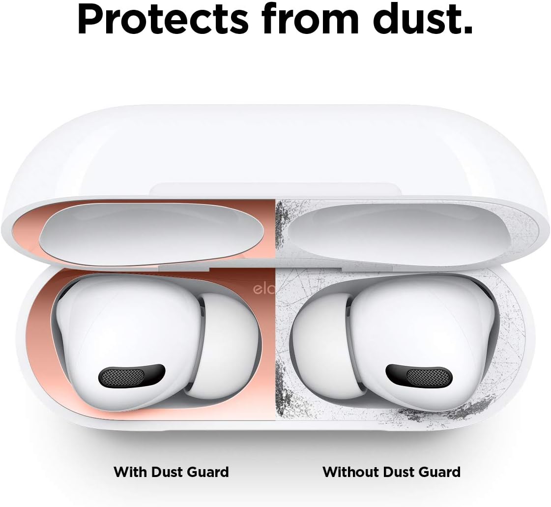 elago Dust Guard Compatible with AirPods Pro, AirPods Pro 2nd Generation - Dust-Proof Film, Ultra Slim, Luxurious Looking, Protect from Iron/Metal Shavings (2 Sets, Rose Gold) [US Patent Registered]