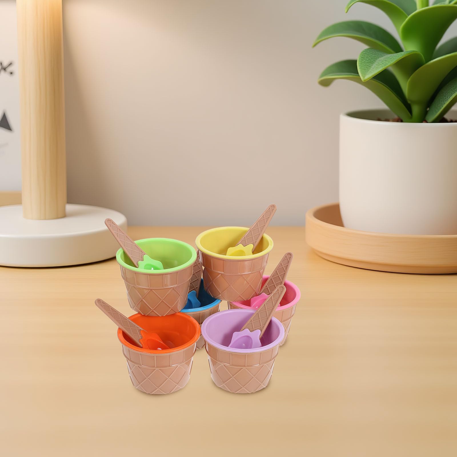 Hemobllo Ensemble de 24 Coupes à Glace en Plastique Réutilisables