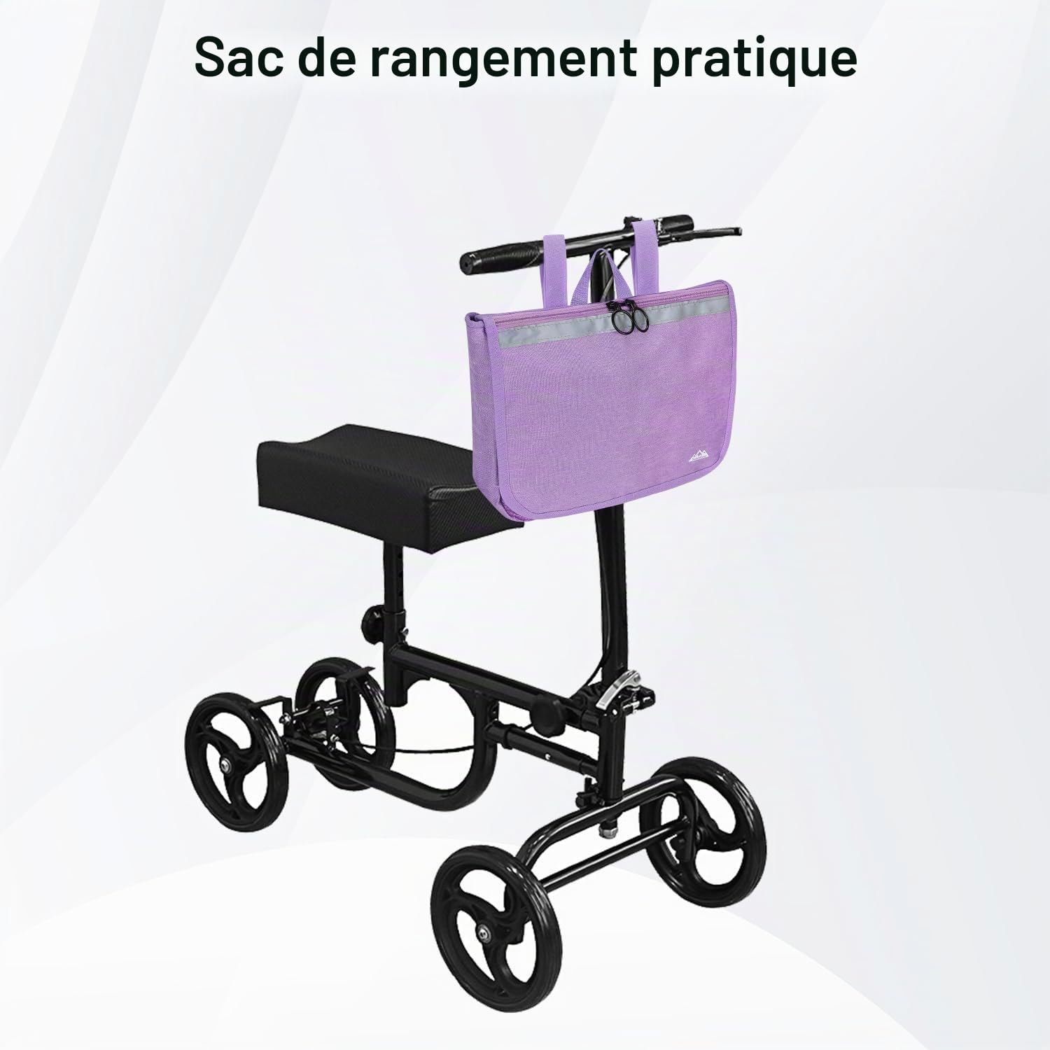supregear Sac Latéral Fauteuil Roulant, Multifonction Rollator Déambulateurs Fauteuils Roulants Scooters Genoux Accoudoir Personnes Âgées Seniors, Sac Voyage Portable, Violet