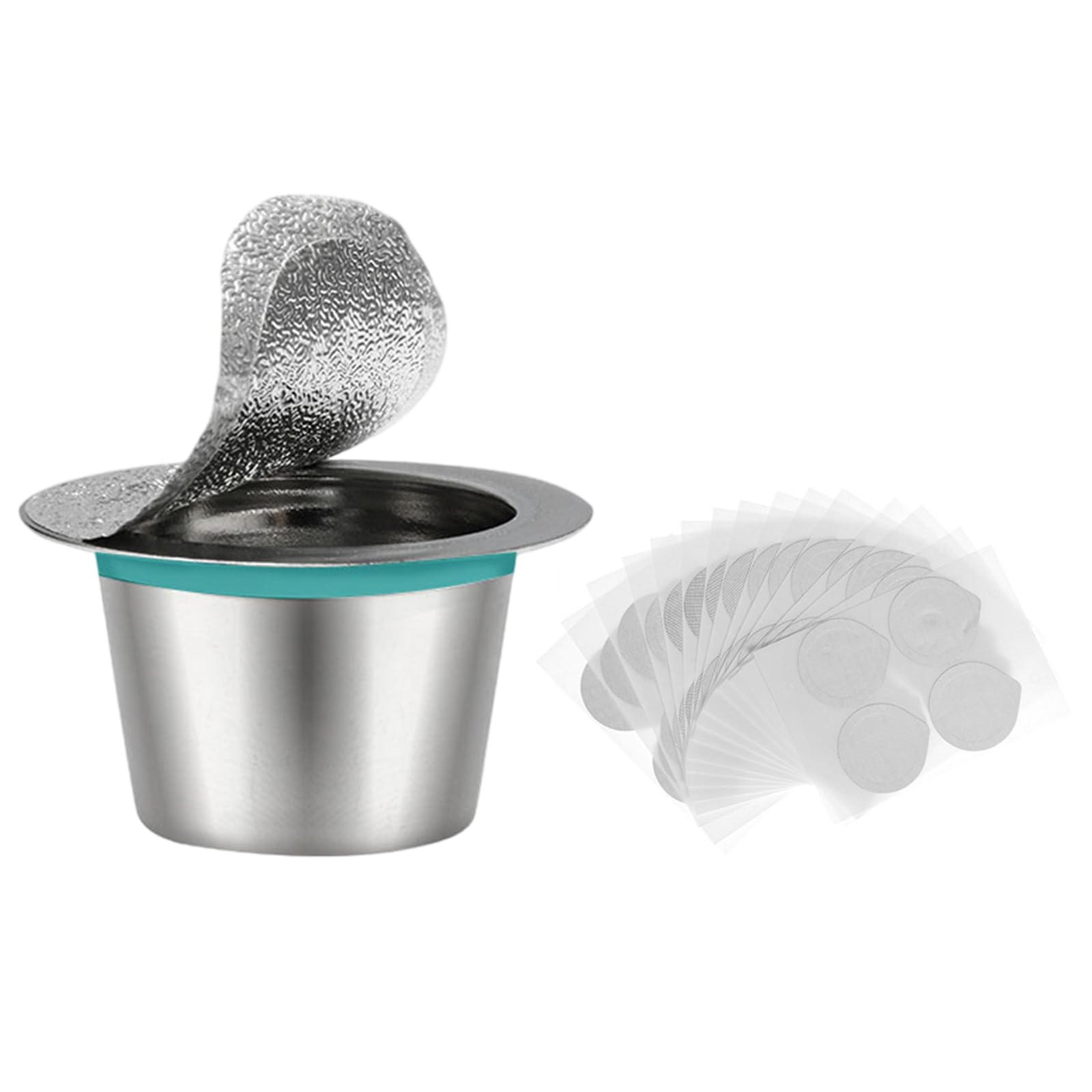 Xjdzineq Pods Cup Seal Film Set Stainless Steel Espresso Container Suitable for Machines Home Use Coffee Cup Stainless Steel Seal Set
