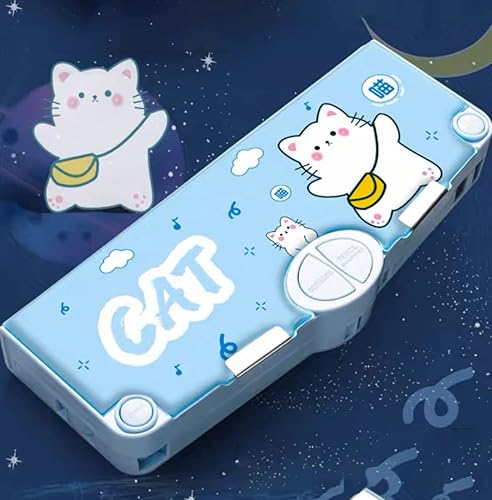 Miniatura 10 de StefIk Estuche desplegable multifunción Kawaii Cute Cartoon Pencil Box con regla de tijeras y sacapuntas (pequeño dinosaurio)