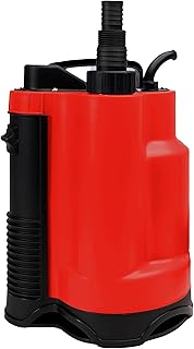 Grafner Drainage Schmutzwasserpumpe 400 Watt bis 7500 l/h Förderleistung, mit Schwimmschalter, flachabsaugend bis 25 mm, Ø16mm Fremdkörper, Drainage Tauchpumpe Schacht Druckpumpe