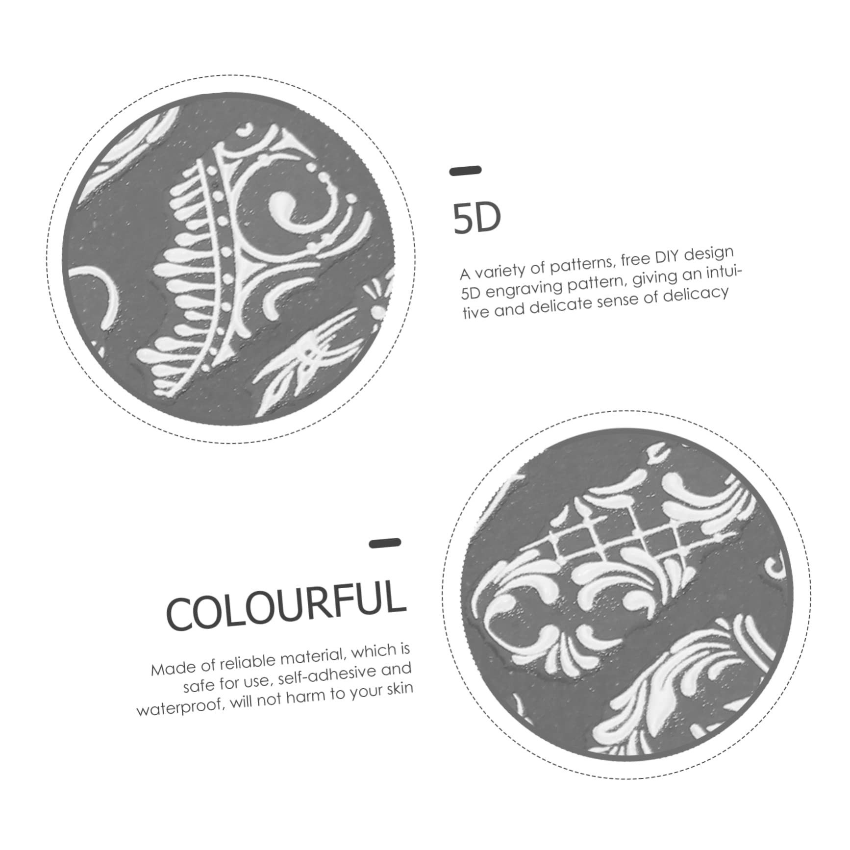 2 Set Adesivi Per Unghie Con Design Embossed Decorazioni Per Nail Art Autoadesive Adesivi Impermeabili E Facili Applicare Per Manicure E Feste 8 Fogli*2