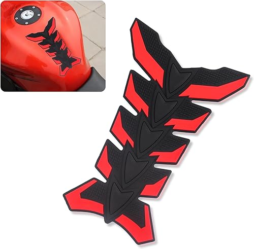 Protector de tanque de motocicleta, calcomanías y calcomanías de hueso de pescado 3D geniales, almohadilla universal de goma para motocicleta de