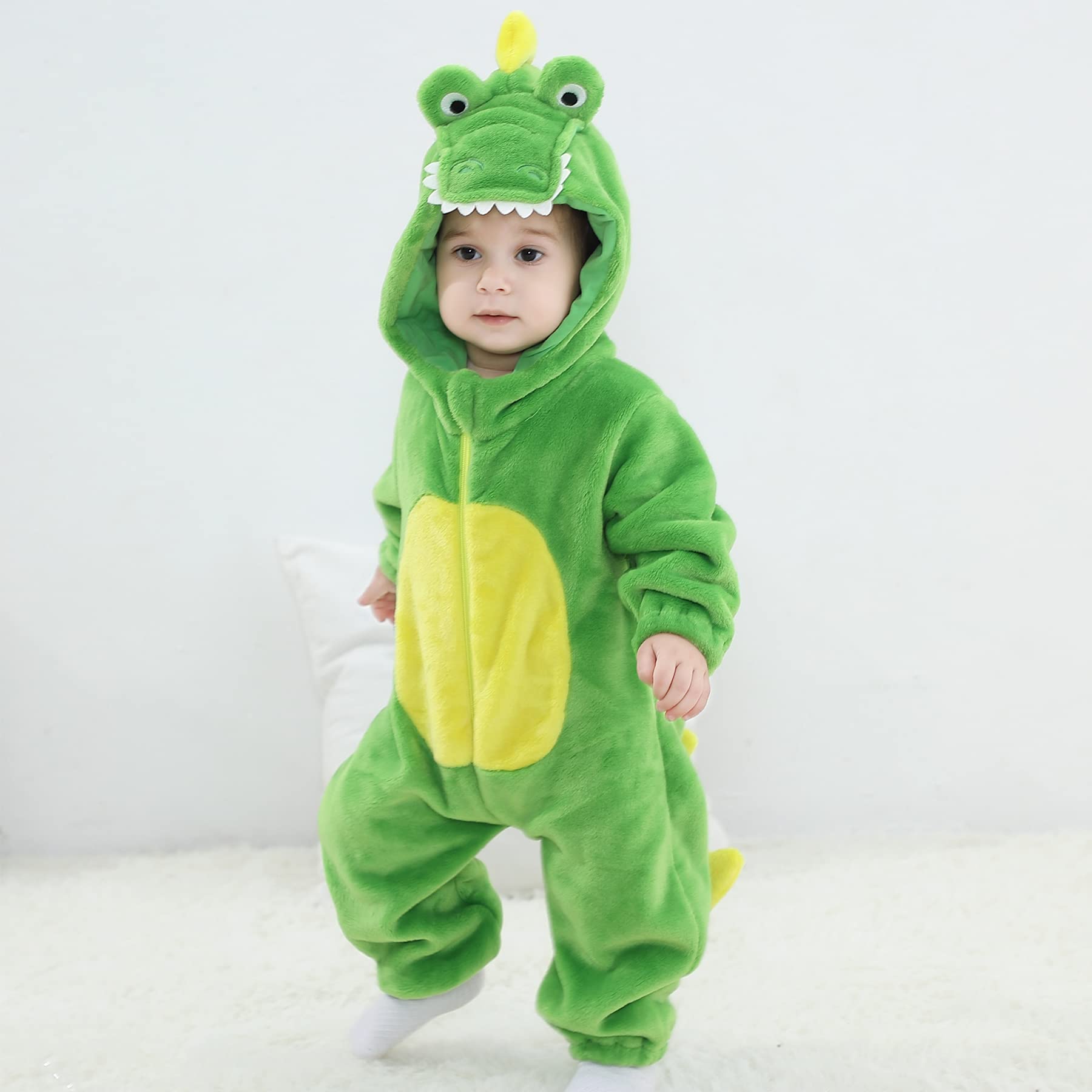 Pagliaccetti per bambina con Cappuccio Animale Flanella tutine neonato invernali
