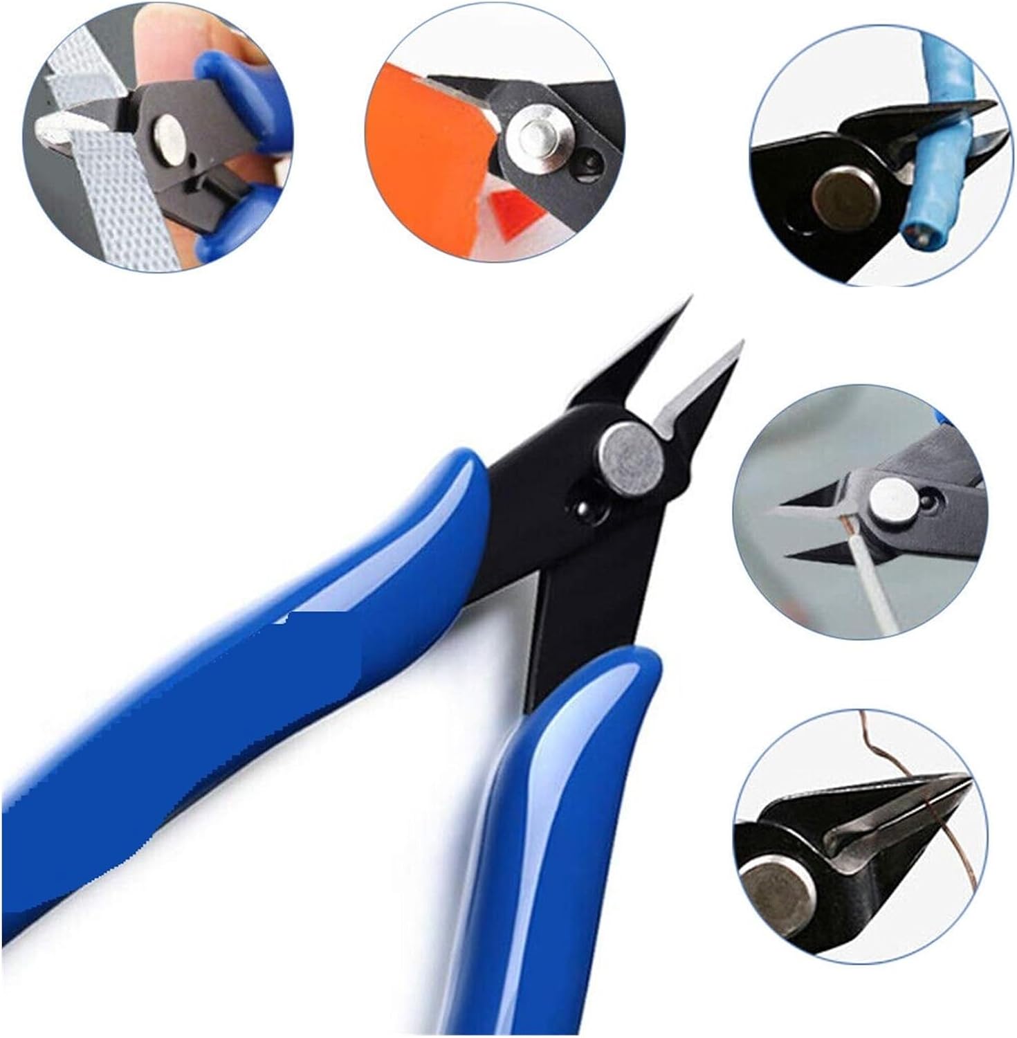 Hand Tools Pliers Electrical Wire Cable Cutters Cutting Side Snips Flush Pliers Nipper Home Hand Tools Blue Practical