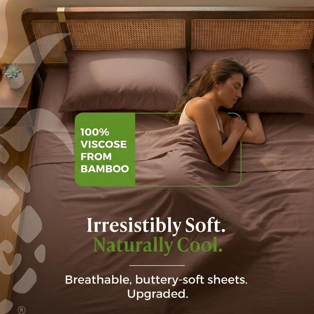 Cariloha Classic 100% Organic Bamboo Viscose Sheets - 4-Piece Queen Sheet Set - 18 in Extra Deep Pockets - Soft, Cooling, Hypoallergenic Sheets - Oeko-TEX Standard 100 - Beach Linen