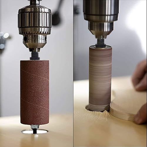 Miniatura 6 de scottchen PRO Adaptador de lijadora de husillo de 4-12" x 12" con kit de tambor de lijado de goma OD 34", 1", 1-12" y mangas de papel de lija #