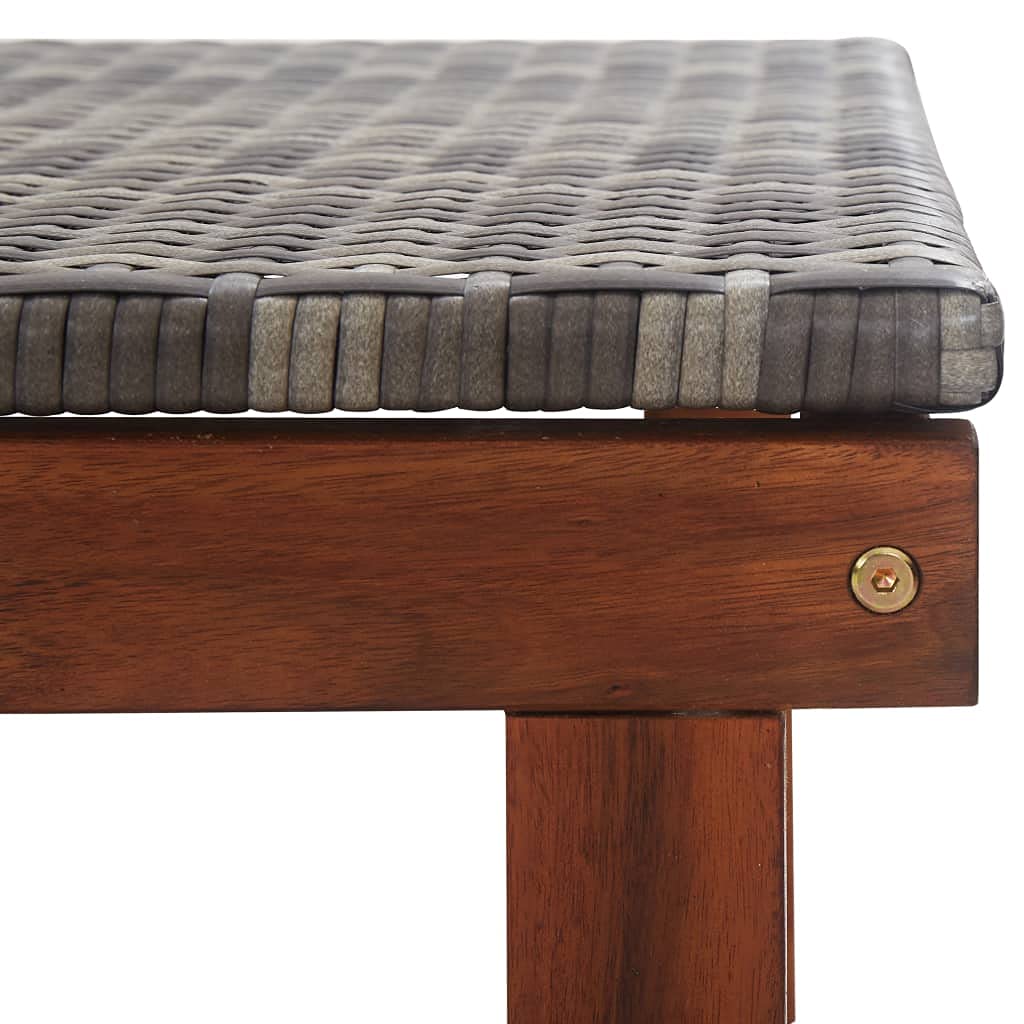 vidaXL Lettino Prendisole Polyrattan e Legno Massello di Acacia Grigio