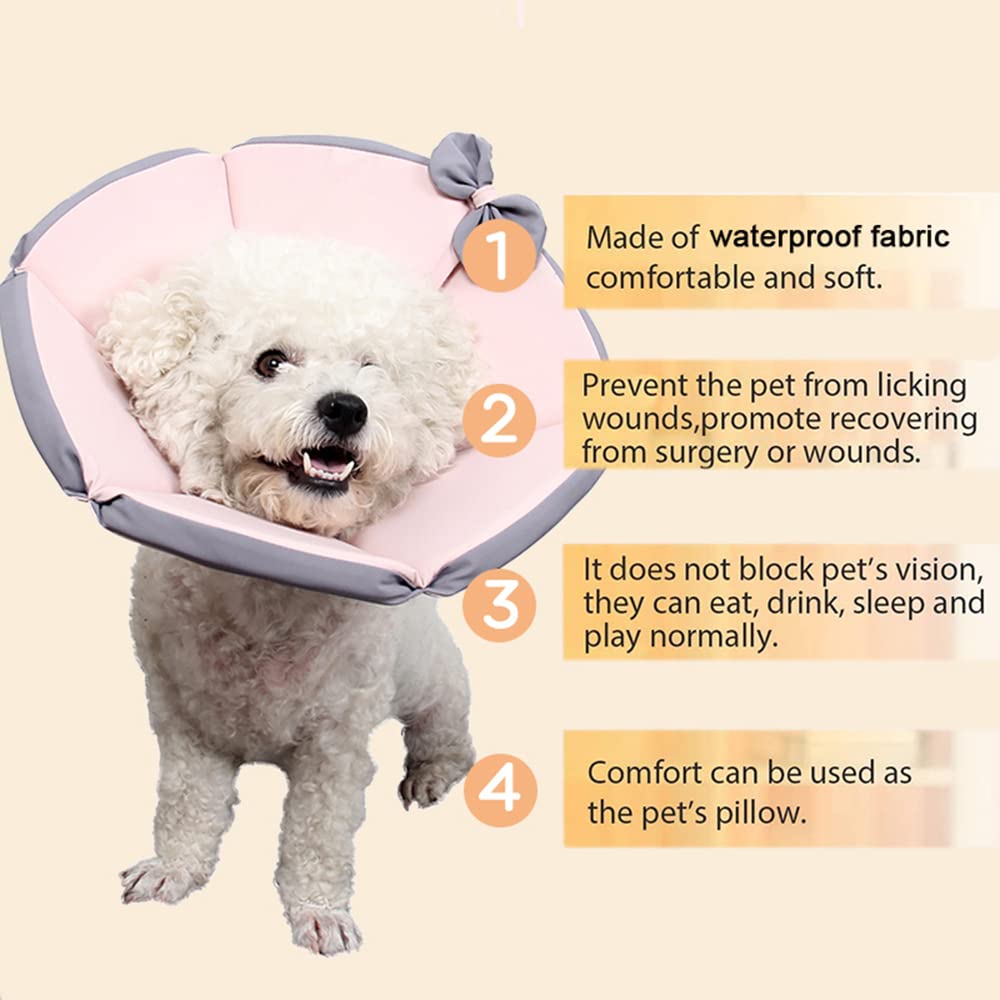 Haustier-Katzenhalsband, Hundehalsband, Zubehör, verstellbar, Kätzchenhals, Schutzkreis, wasserdicht, medizinisches Halsband, Katzenzubehör, Rosa, XXXL